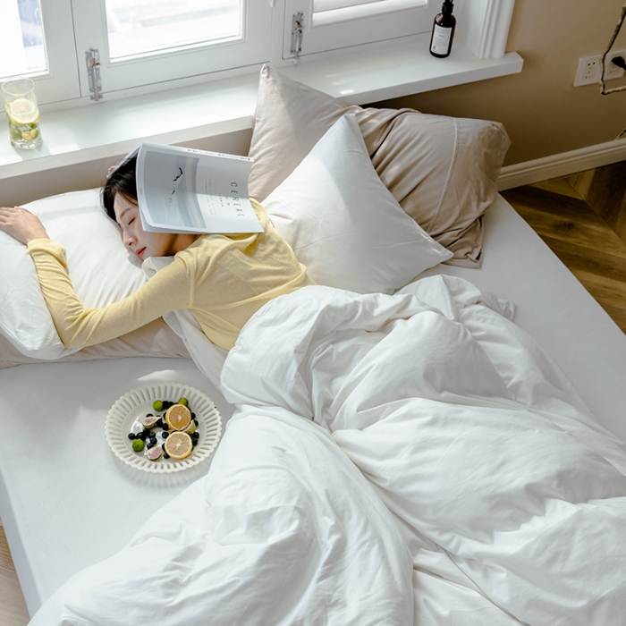 91家纺网 家纺一手货源 找家纺 华超针织 2021新款针织纯色单被套1 白色