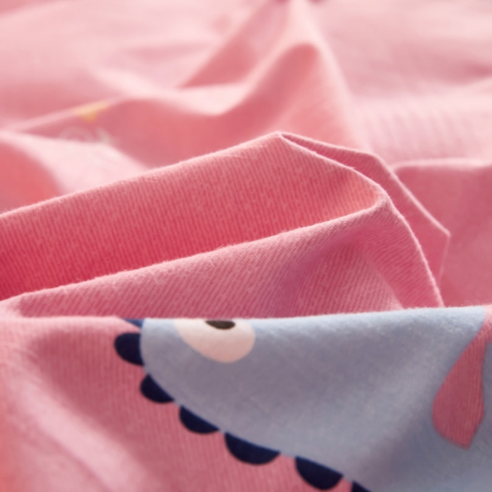 91家纺网 家纺一手货源 找家纺 雲归梦 2020新款全棉加厚磨毛四件套 恐龙乐园-粉