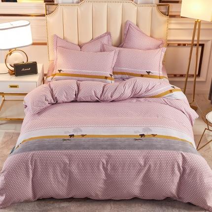 91家纺网 家纺一手货源 找家纺 雲归梦 2020新款全棉加厚磨毛四件套 猎豹