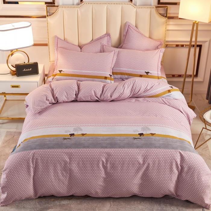 91家纺网 家纺一手货源 找家纺 雲归梦 2020新款全棉加厚磨毛四件套 猎豹