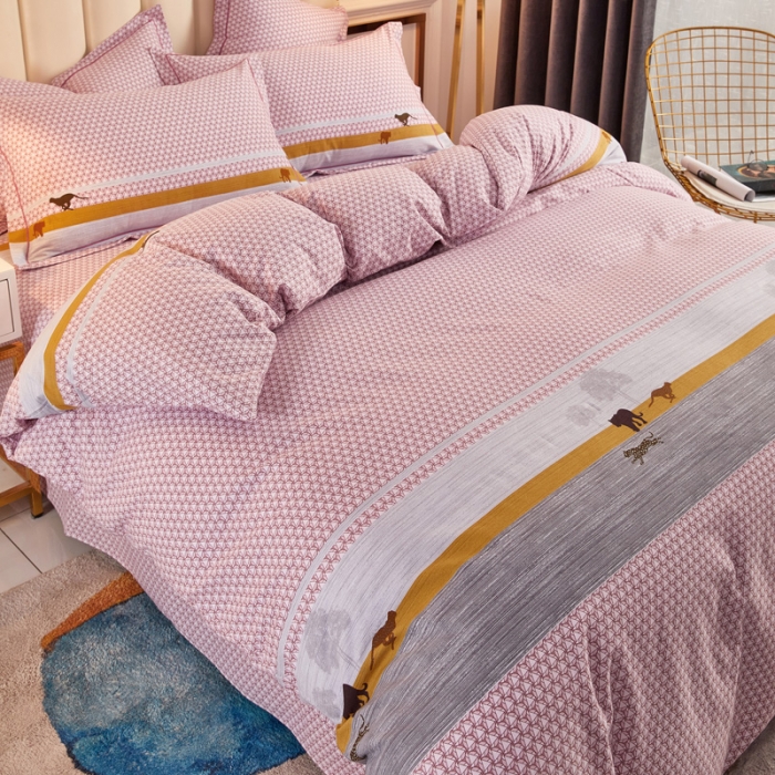 91家纺网 家纺一手货源 找家纺 雲归梦 2020新款全棉加厚磨毛四件套 猎豹