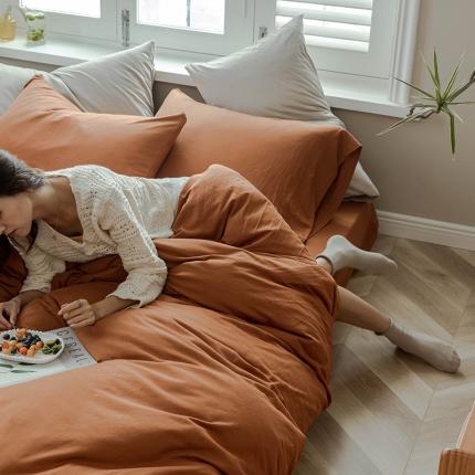 华超针织 2021新款针织纯色单被套1 南瓜