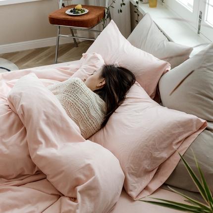 华超针织 2021新款针织纯色单被套1 嫩粉
