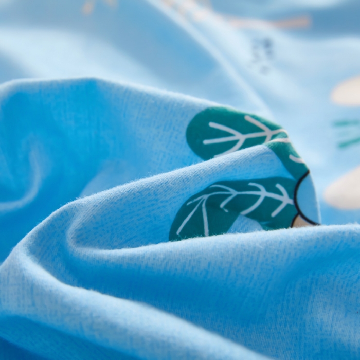 91家纺网 家纺一手货源 找家纺 雲归梦 2020新款全棉加厚磨毛四件套 萌萌兔-蓝