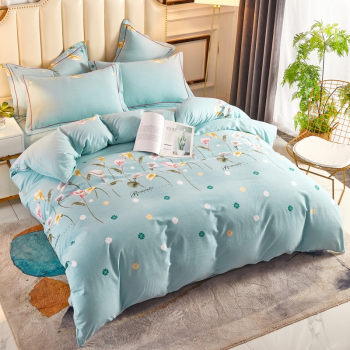 91家纺网 家纺一手货源 找家纺 雲归梦 2020新款全棉加厚磨毛四件套 梦入花香