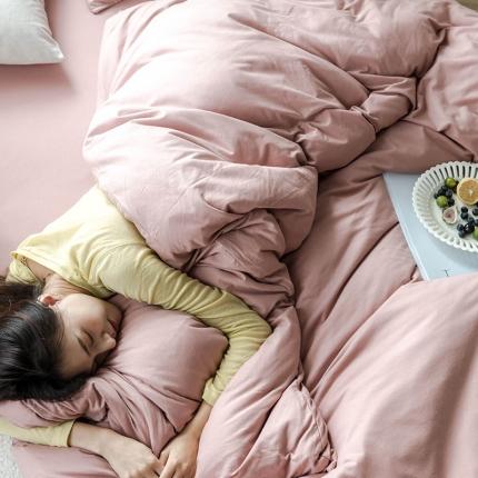 91家纺网 家纺一手货源 找家纺 华超针织 2021新款针织纯色单被套1 紫粉