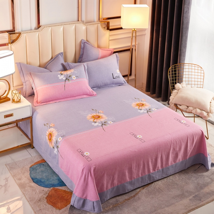 91家纺网 家纺一手货源 找家纺 雲归梦 2020新款全棉加厚磨毛四件套 陌上花开-粉