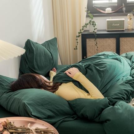 91家纺网 家纺一手货源 找家纺 华超针织 2021新款针织纯色单床笠2 墨绿