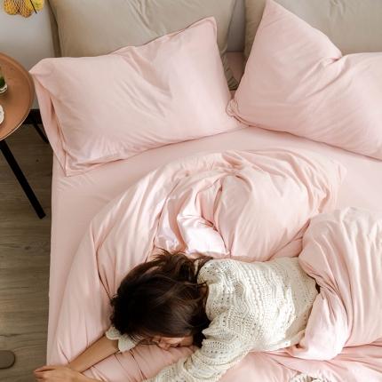 91家纺网 家纺一手货源 找家纺 华超针织 2021新款针织纯色单床笠2 嫩粉