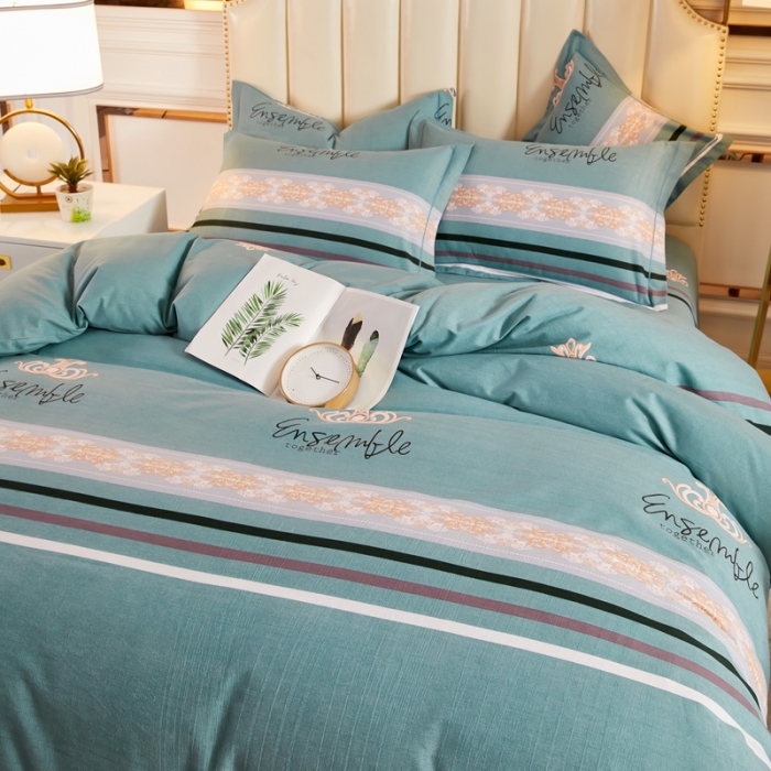 91家纺网 家纺一手货源 找家纺 雲归梦 2020新款全棉加厚磨毛四件套 时光偶遇-绿