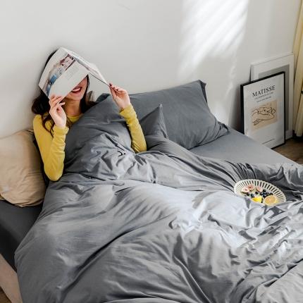 华超针织 2021新款针织纯色单床笠2 深灰