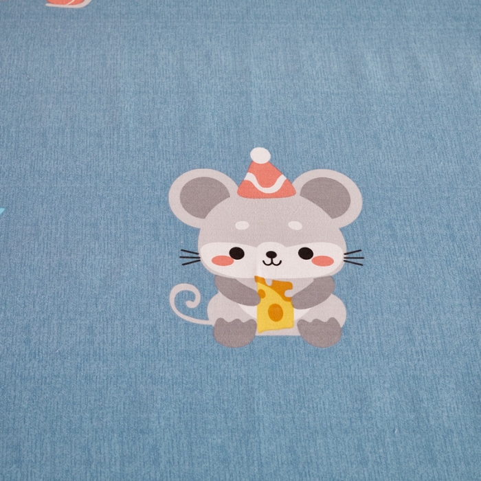 91家纺网 家纺一手货源 找家纺 雲归梦 2020新款全棉加厚磨毛四件套 鼠鼠生威-蓝