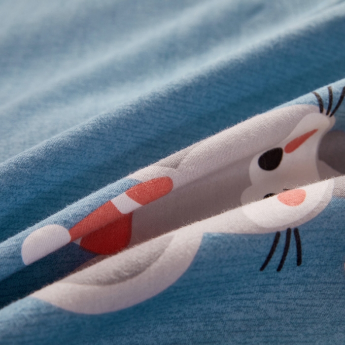 91家纺网 家纺一手货源 找家纺 雲归梦 2020新款全棉加厚磨毛四件套 鼠鼠生威-蓝