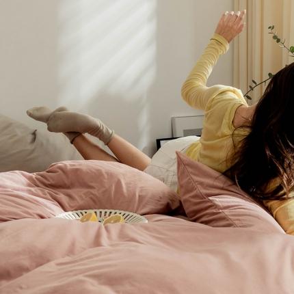 华超针织 2021新款针织纯色单床笠2 紫粉