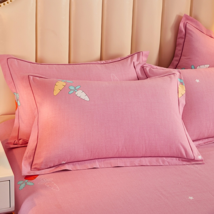 91家纺网 家纺一手货源 找家纺 雲归梦 2020新款全棉加厚磨毛四件套 小萝卜-粉