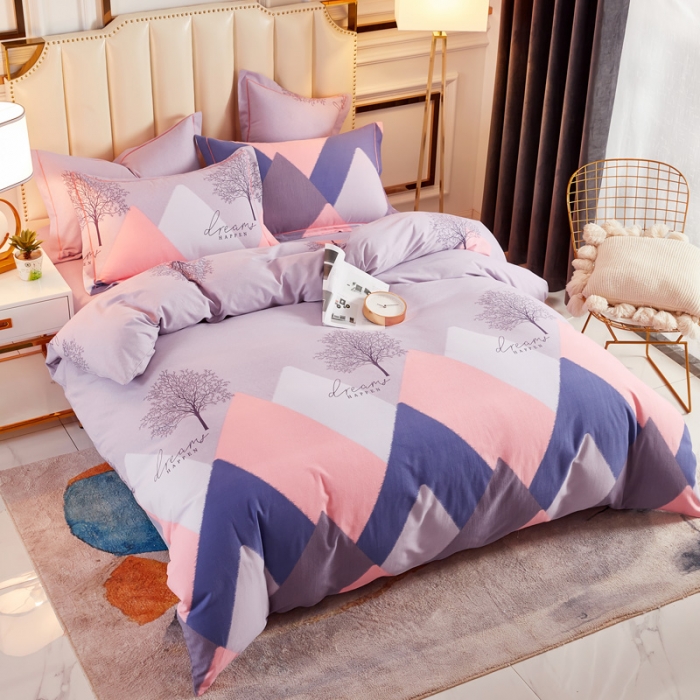 91家纺网 家纺一手货源 找家纺 雲归梦 2020新款全棉加厚磨毛四件套 幸福树