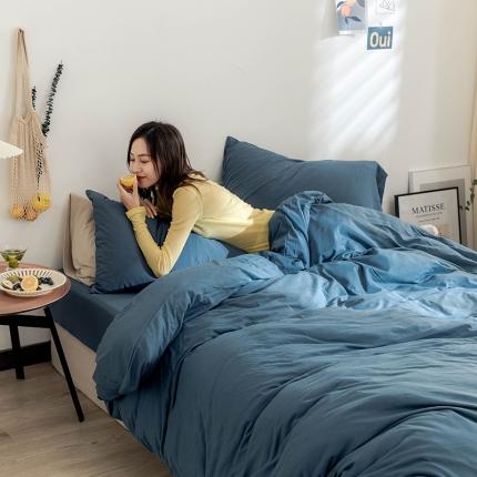 华超针织 2021新款针织纯色单床单2 海蓝