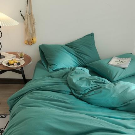 91家纺网 家纺一手货源 找家纺 华超针织 2021新款针织纯色单床单2 湖绿