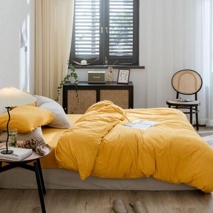 华超针织 2021新款针织纯色单床单2 姜黄
