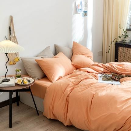 91家纺网 家纺一手货源 找家纺 华超针织 2021新款针织纯色单床单2 西柚粉