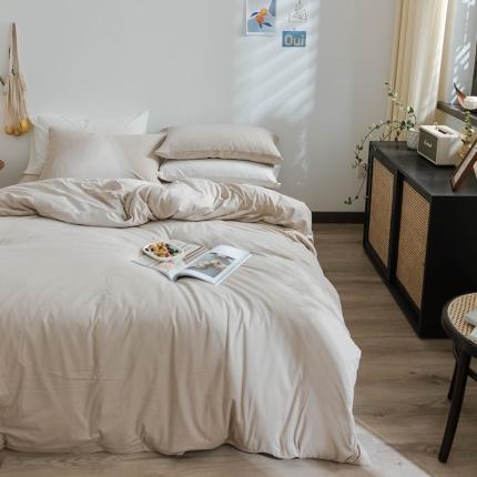 91家纺网 家纺一手货源 找家纺 华超针织 2021新款针织纯色单床单2 杏色