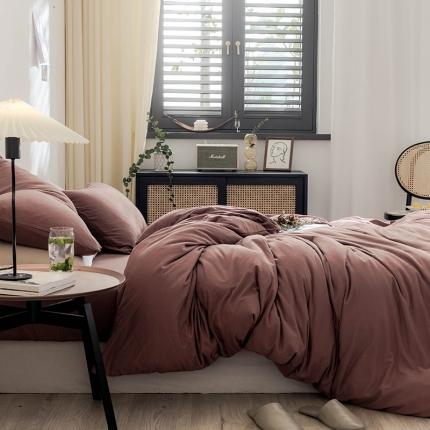 91家纺网 家纺一手货源 找家纺 华超针织 2021新款针织纯色单床单2 砖红