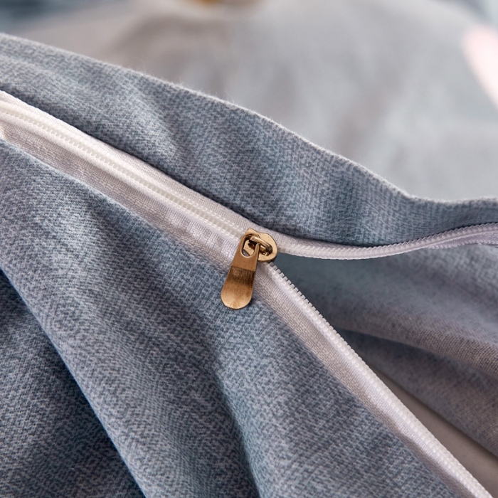 91家纺网 家纺一手货源 找家纺 雲归梦 2020新款全棉加厚磨毛四件套 羽叶-灰