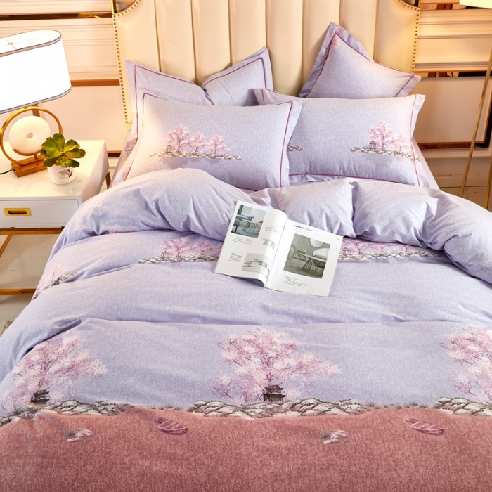 91家纺网 家纺一手货源 找家纺 雲归梦 2020新款全棉加厚磨毛四件套 云之深处