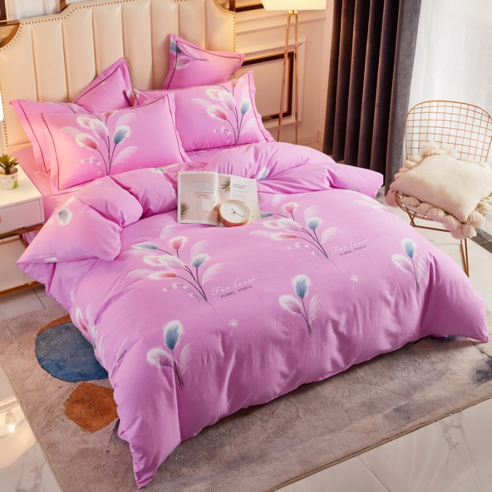 91家纺网 家纺一手货源 找家纺 雲归梦 2020新款全棉加厚磨毛四件套 追梦-粉