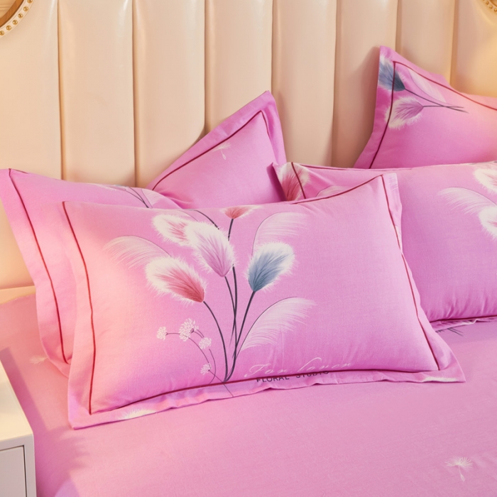 91家纺网 家纺一手货源 找家纺 雲归梦 2020新款全棉加厚磨毛四件套 追梦-粉