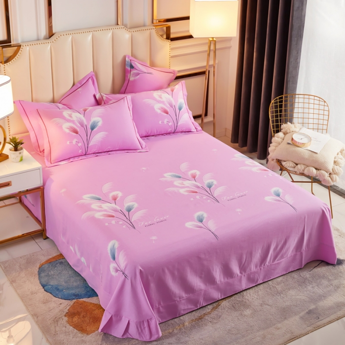 91家纺网 家纺一手货源 找家纺 雲归梦 2020新款全棉加厚磨毛四件套 追梦-粉