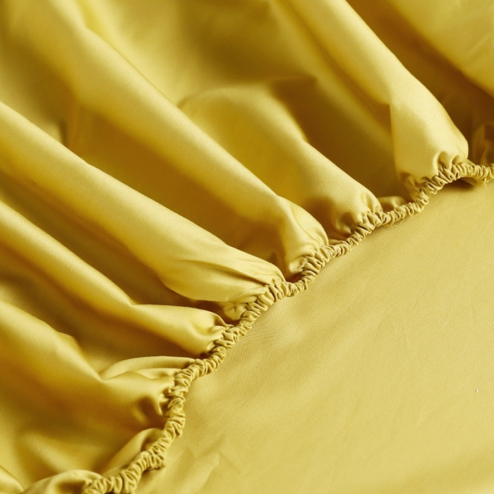 91家纺网 家纺一手货源 找家纺 简家居 2020新款100支单床笠 芥末黄