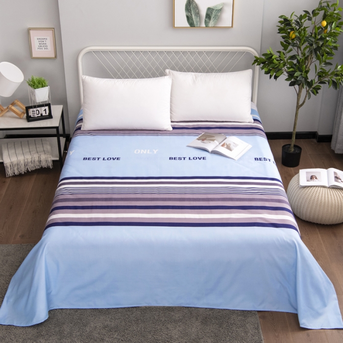 91家纺网 家纺一手货源 找家纺 宇淳国际2023新品 芦荟棉四件套系列单品床单 卡洛