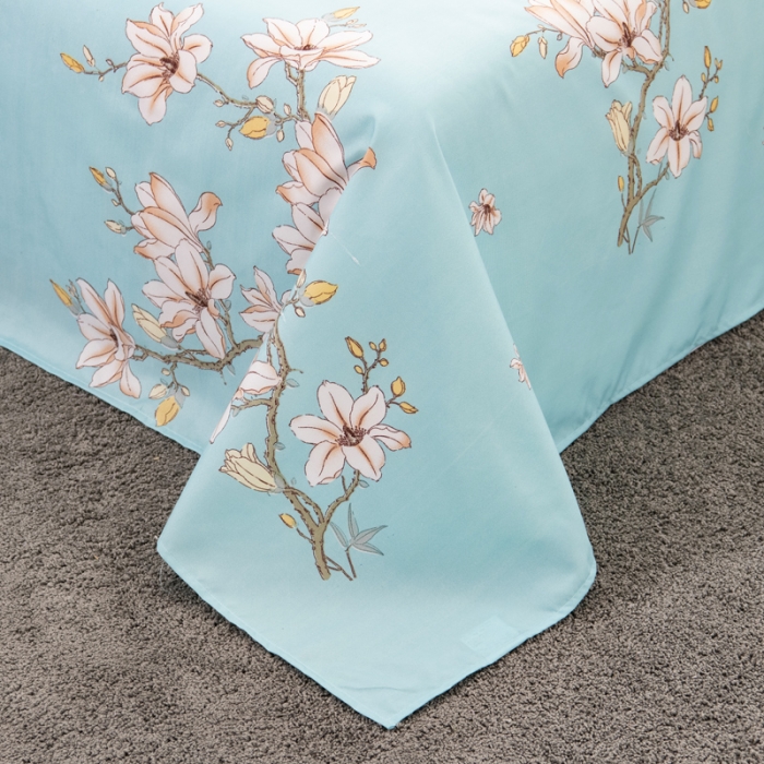 91家纺网 家纺一手货源 找家纺 宇淳国际2023新品 芦荟棉四件套系列单品床单 梅花朵朵