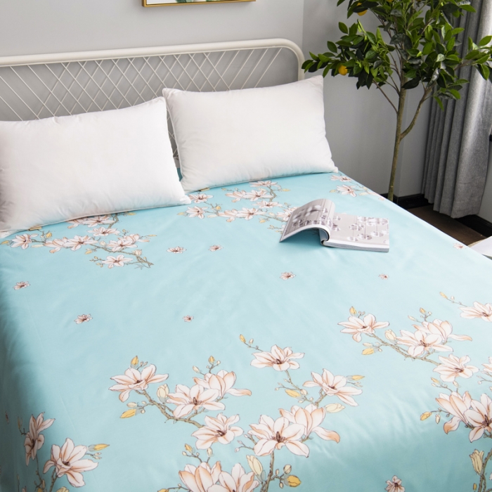 91家纺网 家纺一手货源 找家纺 宇淳国际2023新品 芦荟棉四件套系列单品床单 梅花朵朵