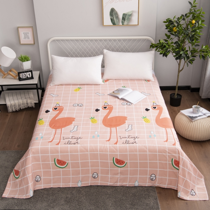 91家纺网 家纺一手货源 找家纺 宇淳国际2023新品 芦荟棉四件套系列单品床单 美好时光