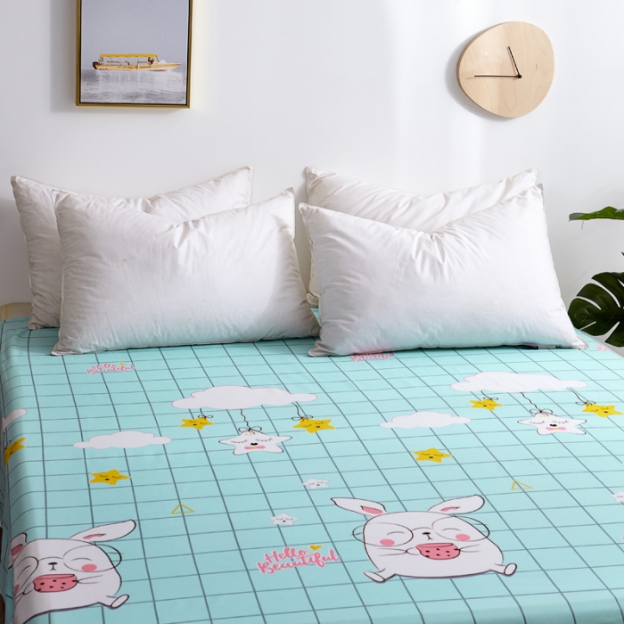 91家纺网 家纺一手货源 找家纺 宇淳国际2023新品 芦荟棉四件套系列单品床单 皮卡丘