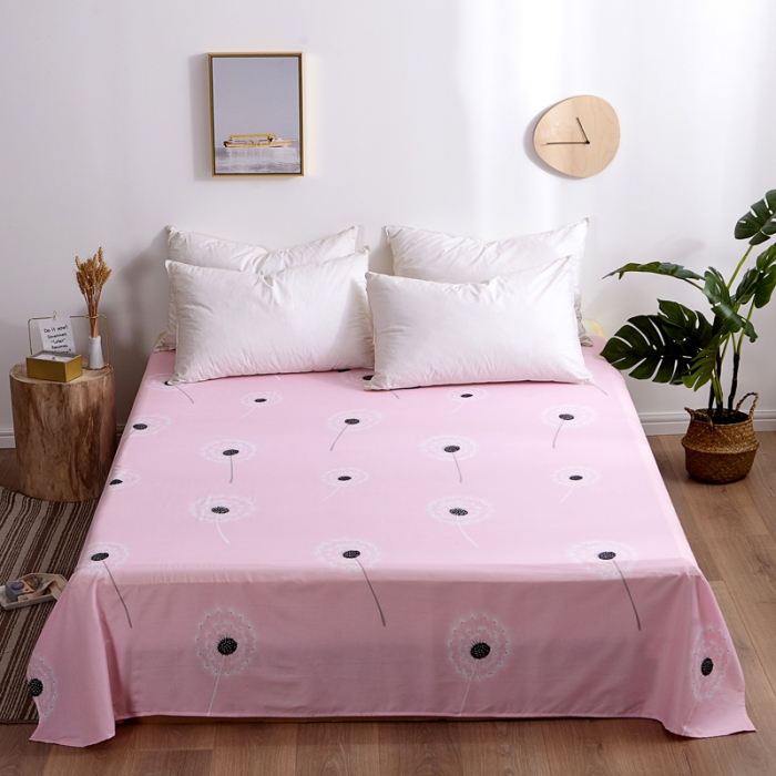 91家纺网 家纺一手货源 找家纺 宇淳国际2023新品 芦荟棉四件套系列单品床单 蒲公英