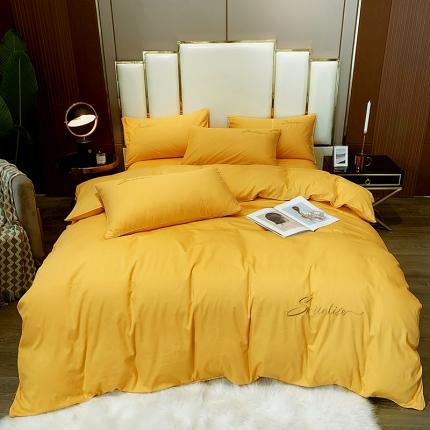 91家纺网 家纺一手货源 找家纺 （总）艾佳2025新款款全棉40贡缎纯色刺绣轻奢风系列四件套