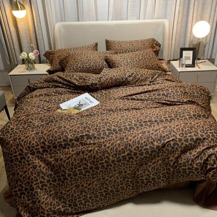 艾佳 2025新款60长绒棉欢乐颂四件套 咖啡