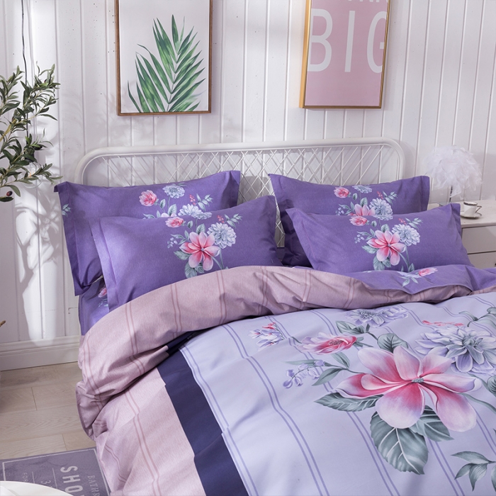 91家纺网 家纺一手货源 找家纺 宇淳2023秋冬新款超柔加厚大版花磨毛四件套1.8m花陌拾年