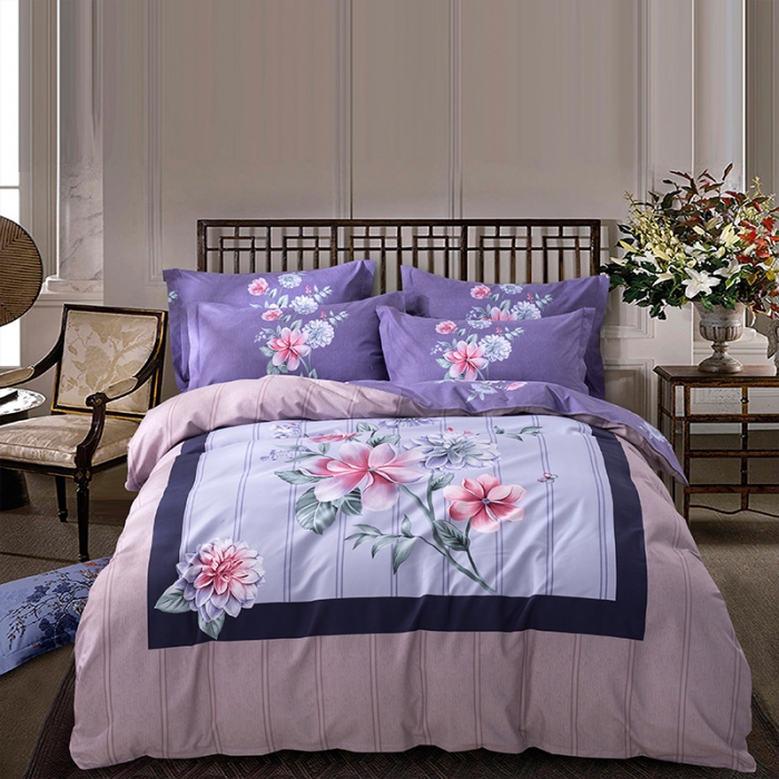 91家纺网 家纺一手货源 找家纺 宇淳2023秋冬新款超柔加厚大版花磨毛四件套1.8m花陌拾年