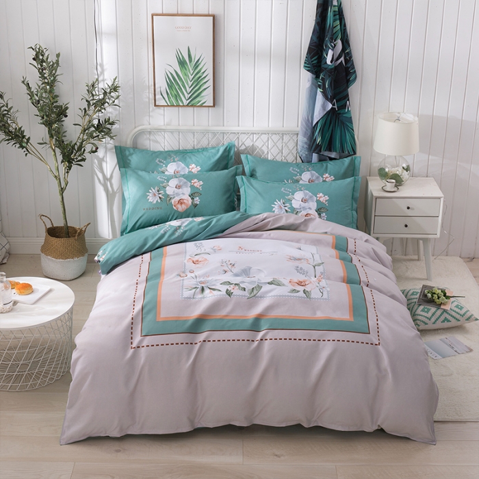 91家纺网 家纺一手货源 找家纺 宇淳2023秋冬新款超柔加厚大版花磨毛四件套1.8m半夏花语