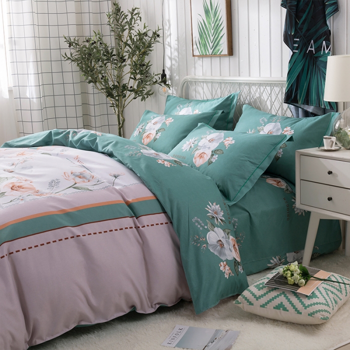 91家纺网 家纺一手货源 找家纺 宇淳2023秋冬新款超柔加厚大版花磨毛四件套1.8m半夏花语