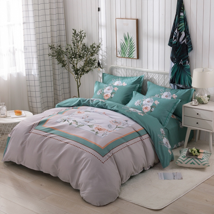 91家纺网 家纺一手货源 找家纺 宇淳2023秋冬新款超柔加厚大版花磨毛四件套1.8m半夏花语