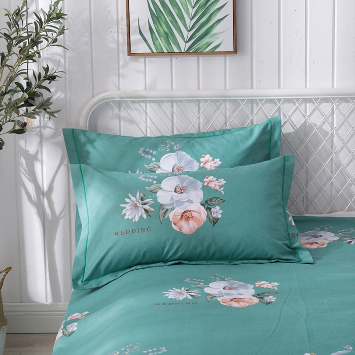 91家纺网 家纺一手货源 找家纺 宇淳2023秋冬新款超柔加厚大版花磨毛四件套1.8m半夏花语