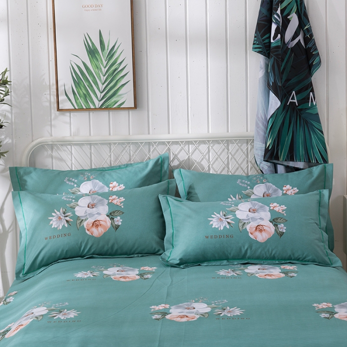 91家纺网 家纺一手货源 找家纺 宇淳2023秋冬新款超柔加厚大版花磨毛四件套1.8m半夏花语