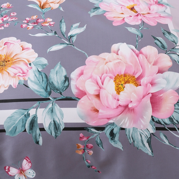 91家纺网 家纺一手货源 找家纺 宇淳2023秋冬新款超柔加厚大版花磨毛四件套1.8m花妍绽放