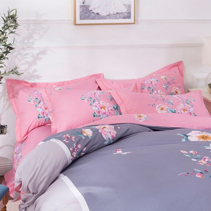 91家纺网 家纺一手货源 找家纺 宇淳2023秋冬新款超柔加厚大版花磨毛四件套1.8m花妍绽放