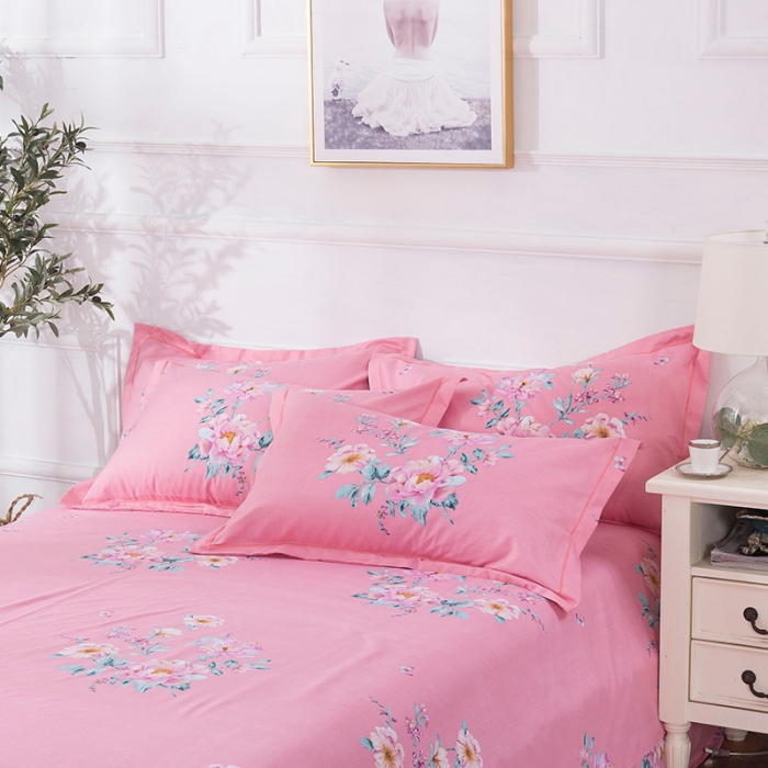 91家纺网 家纺一手货源 找家纺 宇淳2023秋冬新款超柔加厚大版花磨毛四件套1.8m花妍绽放